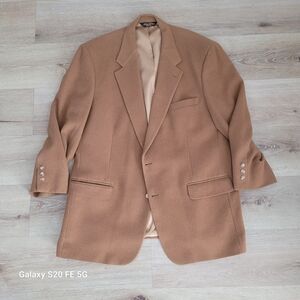 Brooks Brothers 100% Camelhair Sport Coat Blazer Mens Size 46R Tan Single Vented